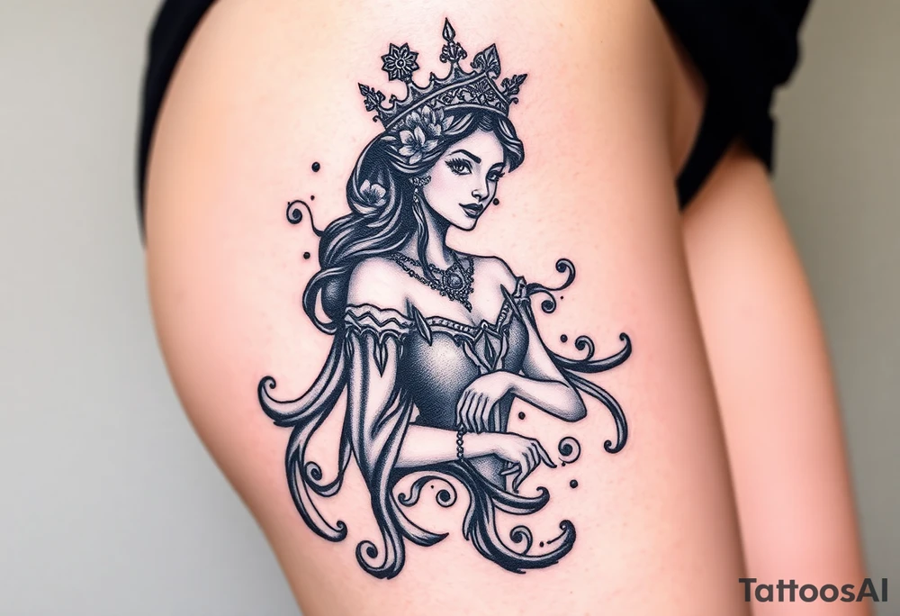 Black queen tattoo idea