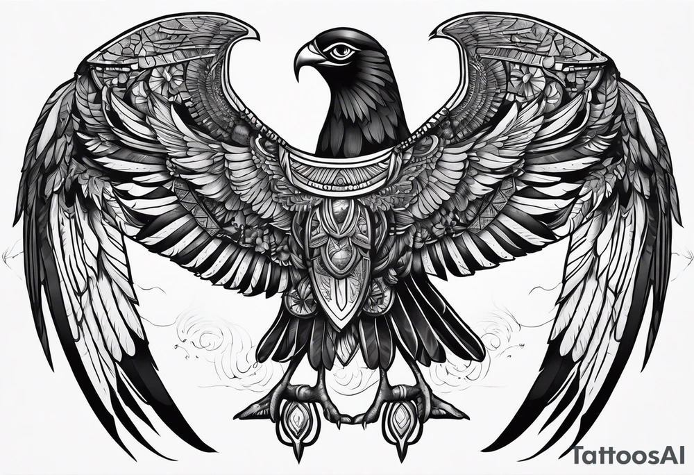 egyptian bird wings tattoo idea