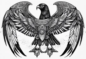 egyptian bird wings tattoo idea