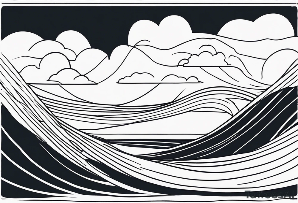 background wind or water with curved lines but not so close together tattoo idea