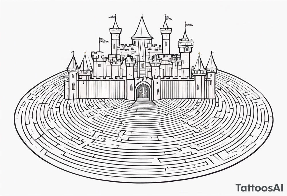 Labyrinth, Castle, North Star tattoo idea