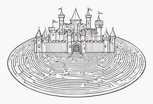 Labyrinth, Castle, North Star tattoo idea