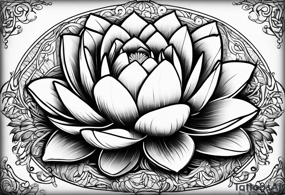 lotus flower with "para siempre" in text tattoo idea