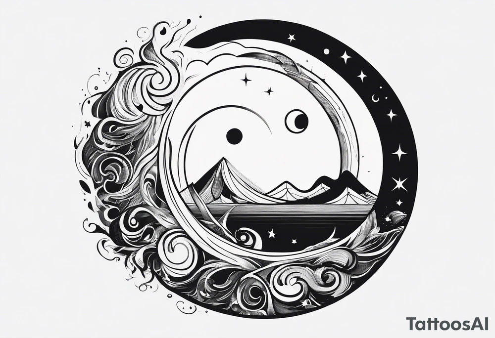 Black hole swallowing earth tattoo idea