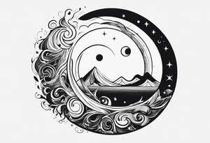 Black hole swallowing earth tattoo idea