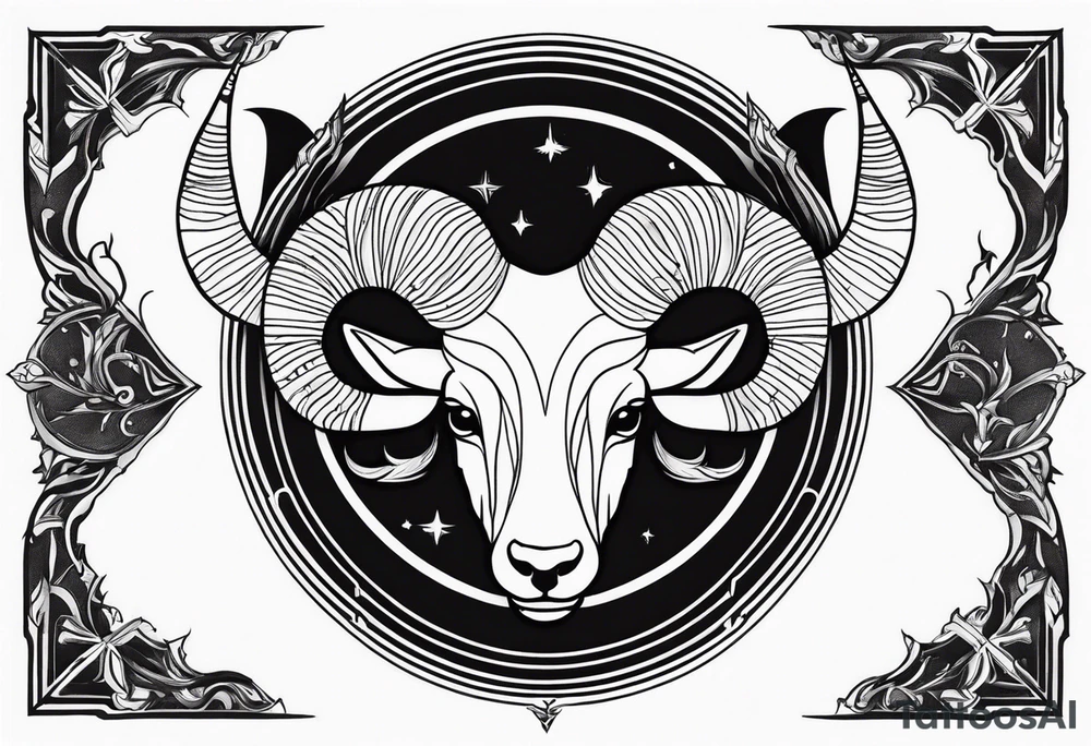 Capricornus two horns female and contains the letter S tattoo idea