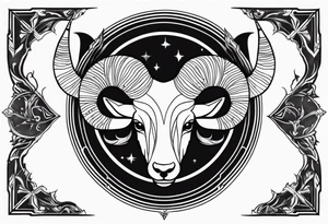 Capricornus two horns female and contains the letter S tattoo idea