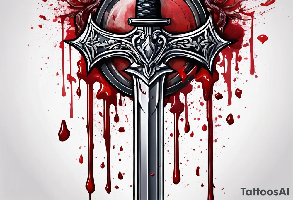 sword with blood dripping off tattoo idea