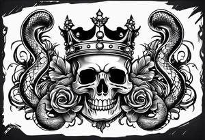 queens crown transforms into snakes tattoo idea