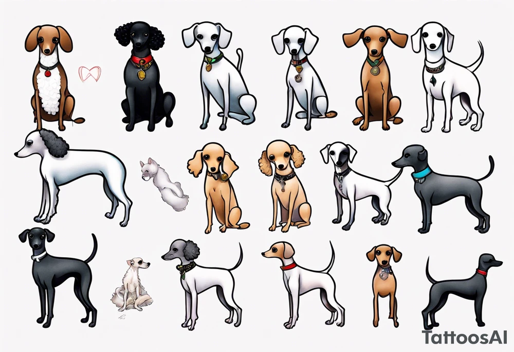 Mini Poodle and an Italian greyhound tattoo idea