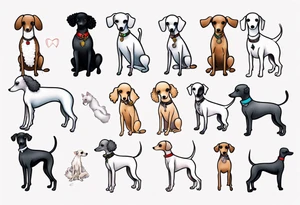 Mini Poodle and an Italian greyhound tattoo idea