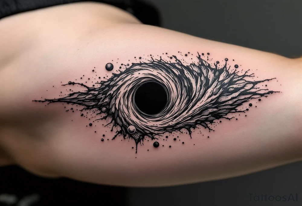 2 different worlds on both sides of a black hole tattoo idea