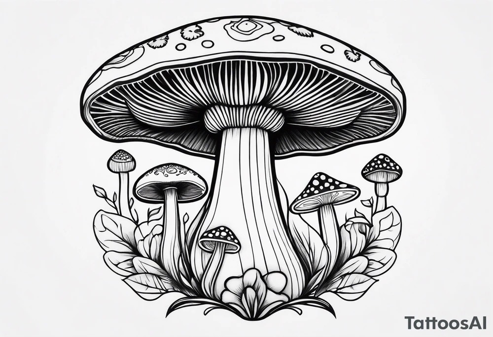 Charming Mushroom tattoo idea