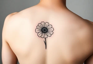 Minimalists marigold flower with g tattoo idea