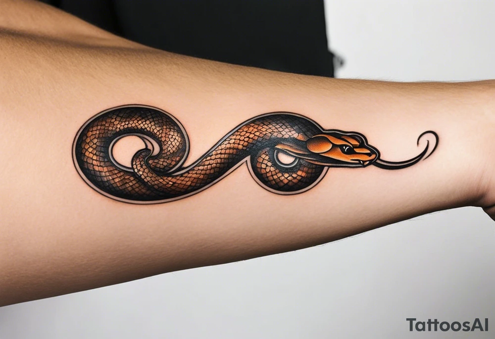 Side view of a Snake eye with copper iris tattoo idea