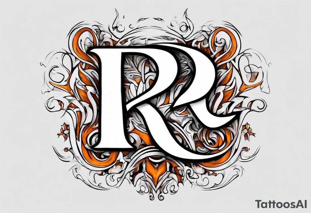 Letter R with date 09.01.23 tattoo idea