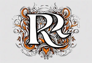 Letter R with date 09.01.23 tattoo idea