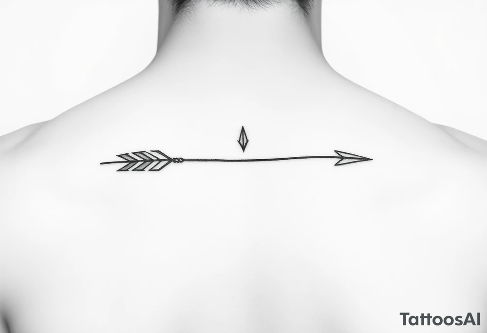 Tiny thin fine line arrow tattoo idea