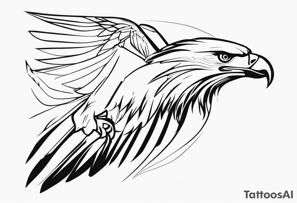 flying fish eagle tattoo idea