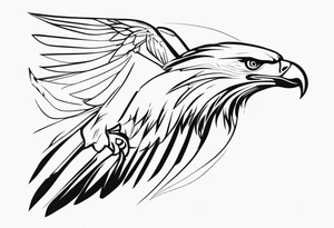 flying fish eagle tattoo idea