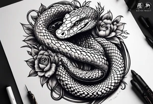 Snake biting its own tail tattoo idea