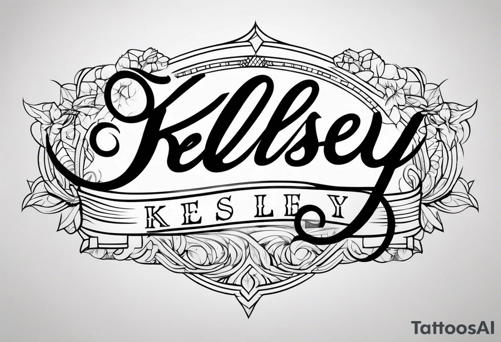 The name Kelsey in cursive tattoo idea