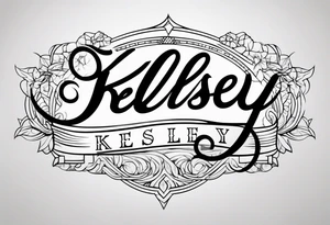 The name Kelsey in cursive tattoo idea