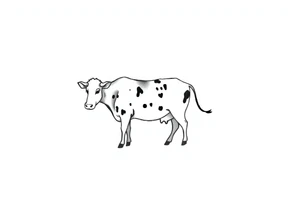 small black and white cow tattoo idea