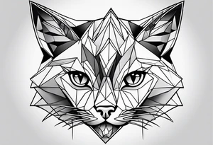 geometric cat tattoo idea