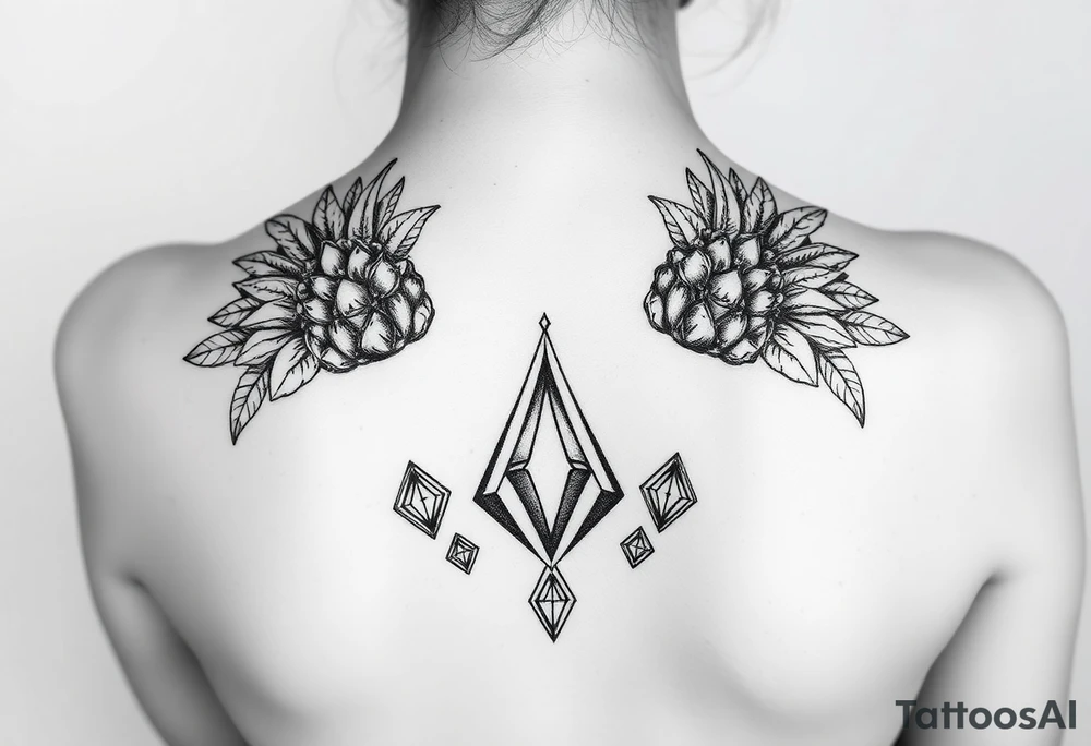 pineapple crowns diamonds vagina tattoo idea