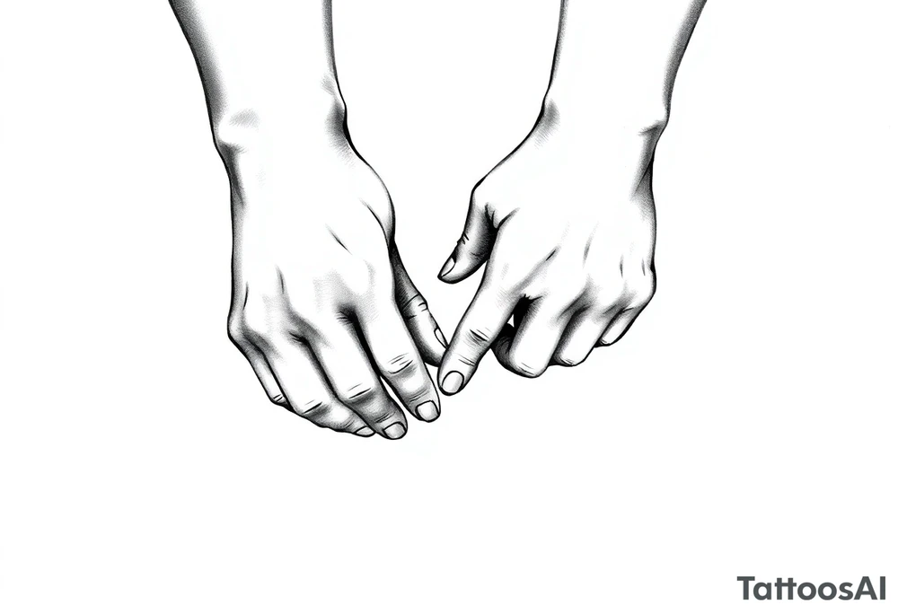 Two hands reaching for each other touching fingertips tattoo idea