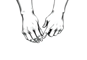 Two hands reaching for each other touching fingertips tattoo idea