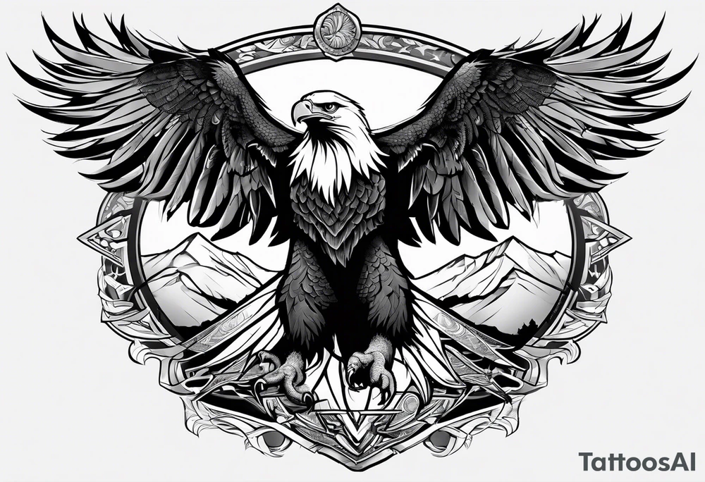 eagle fighting predators tattoo idea