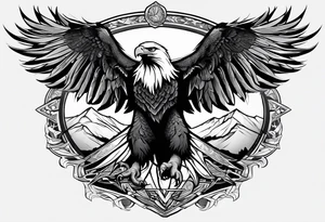 eagle fighting predators tattoo idea
