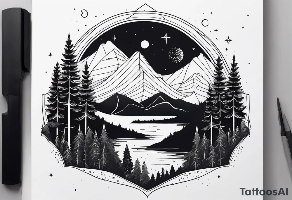 Hiking, Lithuania, Žemaitija, forest, mountains, oucean, space. Finelinetattoo tattoo idea