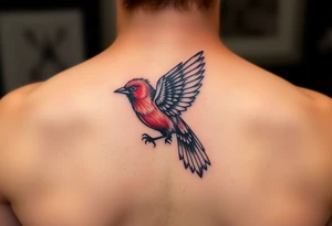 Red bird tattoo idea