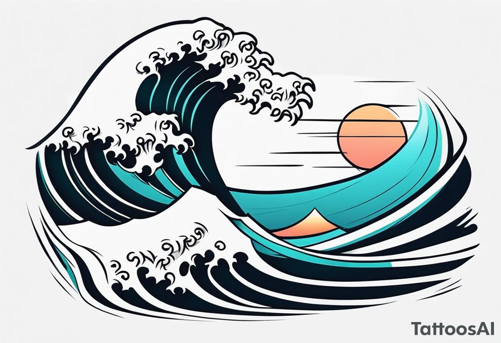 simple wave tattoo idea