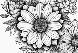 Honeycomb flowers intertwined tattoo idea