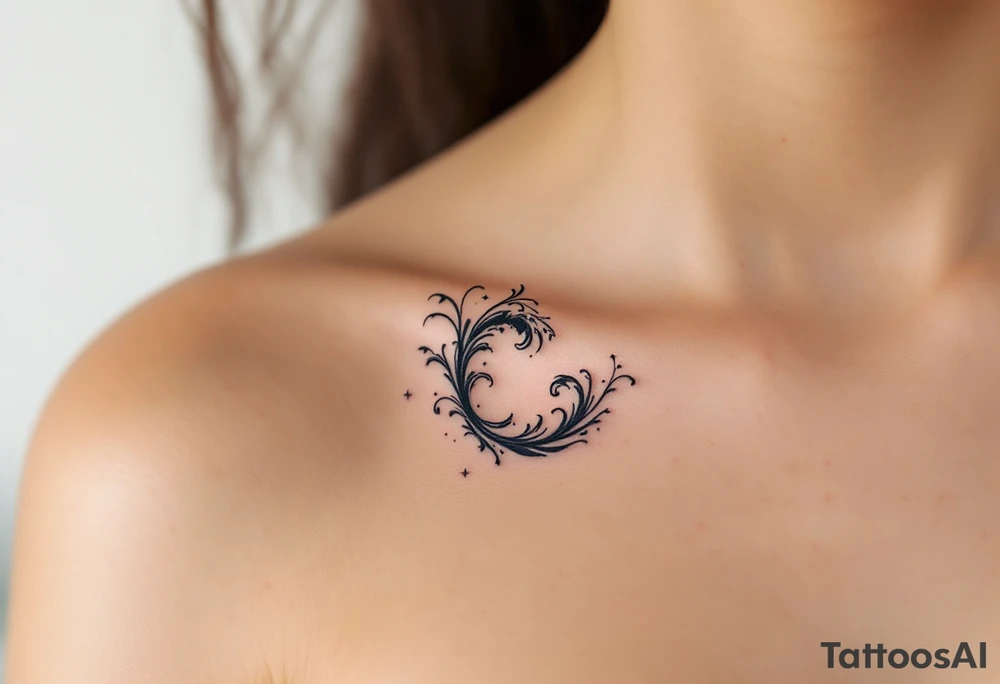 A tiny black wave with delicate shading curls on the side of the finger, simple and elegant. tattoo idea
