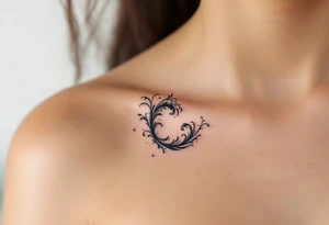 A tiny black wave with delicate shading curls on the side of the finger, simple and elegant. tattoo idea