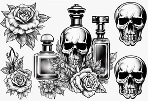 perfume but bottle is a skull tattoo idea