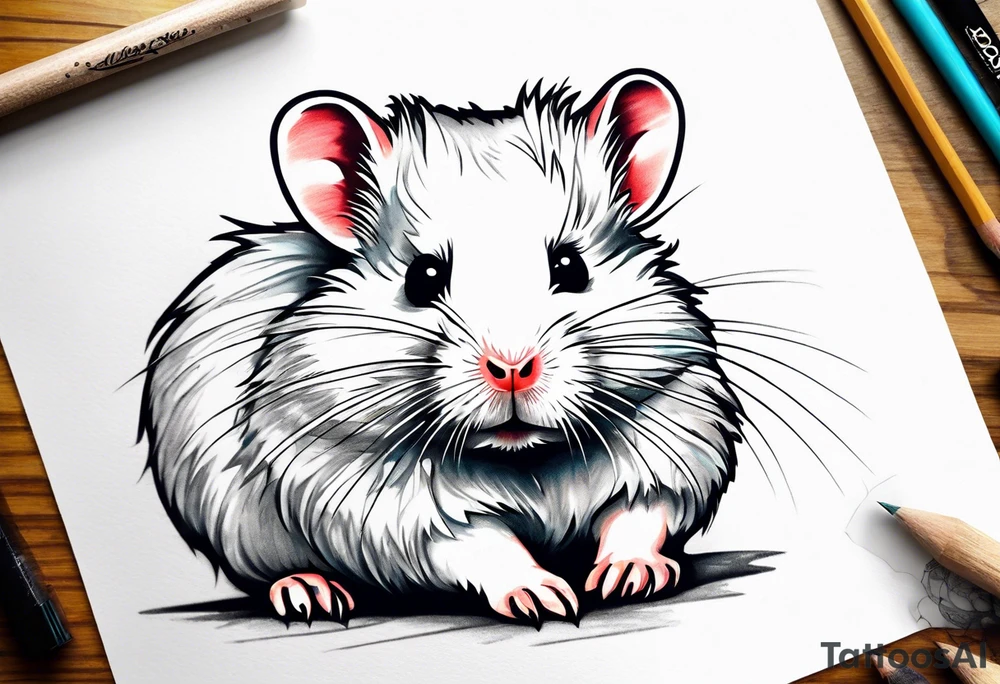 A white hamster tattoo idea