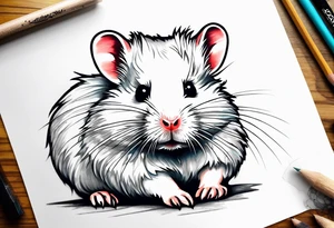 A white hamster tattoo idea