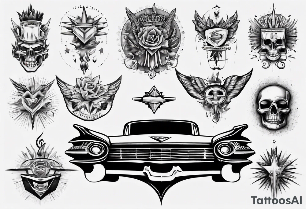 1960 cadillac tattoo idea