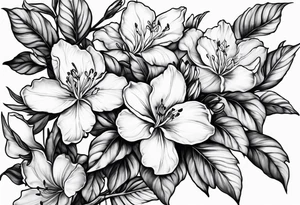5-petal azaleas along a long branch tattoo idea