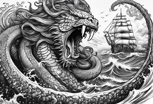 Poseidon battling kraken tattoo idea