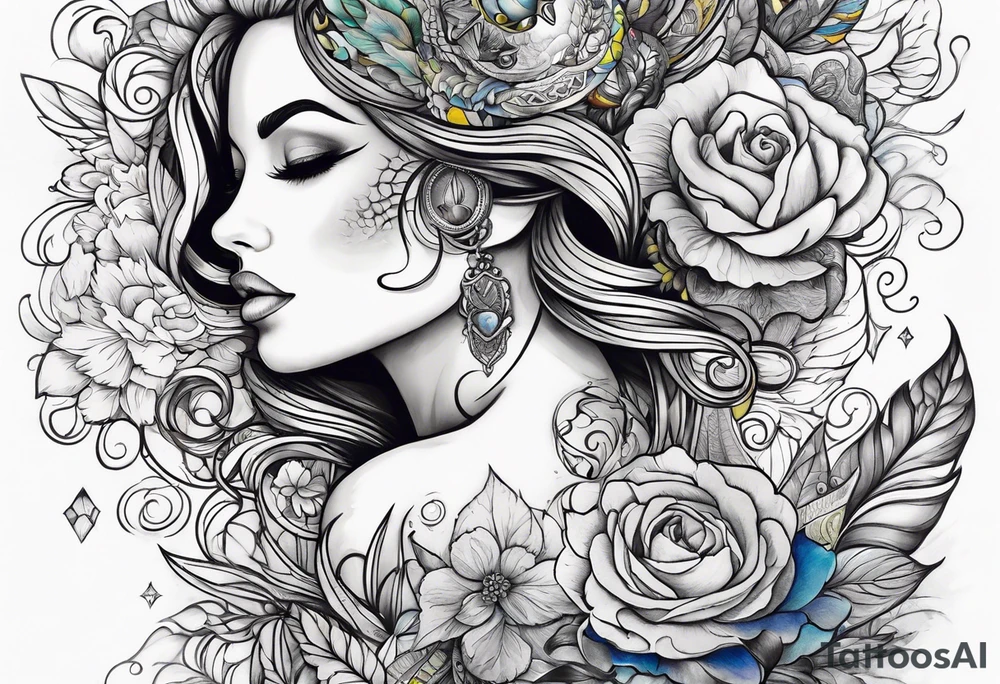Half sleeve design tattoo idea