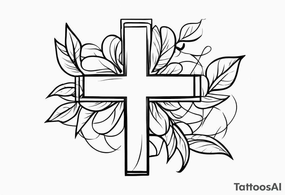 cross with a wrapping vine tattoo idea