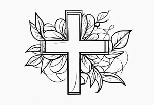 cross with a wrapping vine tattoo idea