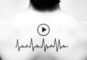 Play pause stop symbol in a ekg graph tattoo idea